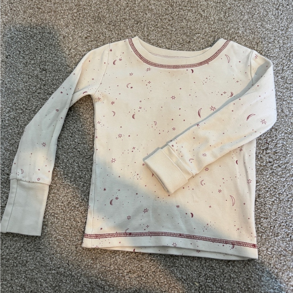 Cream Kids Pajama Set with Celestial Print